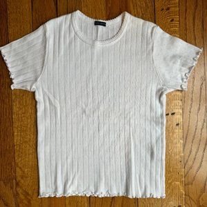 Brandy Melville Eyelet Top - White